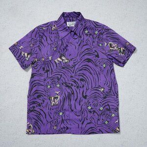 Wacko Maria Guilty Parties Purple Tiger Print Short Sleeve Shirt